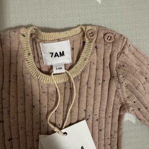 7Am Baby Ribbed Sweater in Dusty Pink